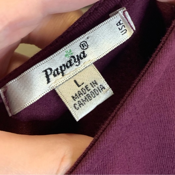 Papaya Plum Purple Slim and Stretchy Cold Shoulder V Neck Bodycon Mini Dress - Picture 6 of 6